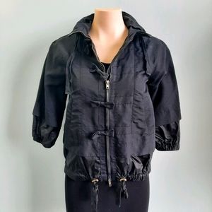 MQUEEN black jacket with bows and hood